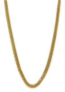 A 9ct gold hollow triple curb link necklace,