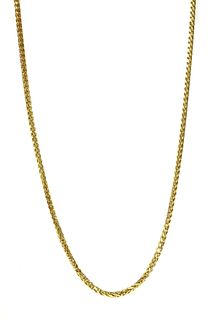 A 9ct gold filed hollow spiga link chain,