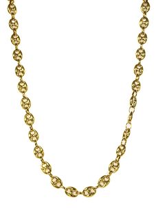 A 9ct gold hollow anchor link necklace,