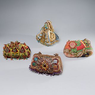 Group of Mary Frances embellished handbags