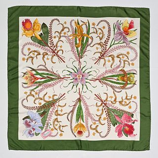 Gucci floral print silk scarf