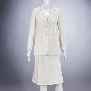 Revillon couture ivory skirt suit
