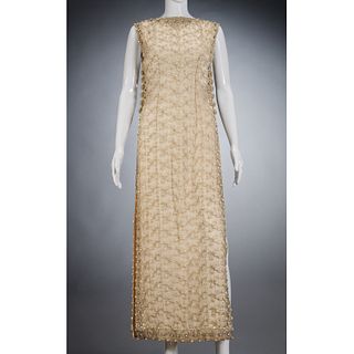 Vintage beaded silk tunic evening dress