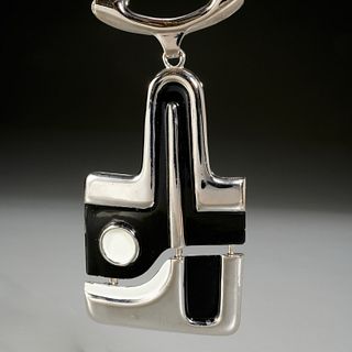 Pierre Cardin enameled modernist necklace