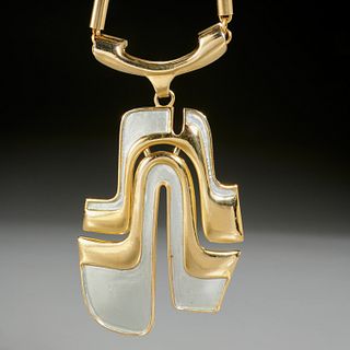 Pierre Cardin enameled modernist necklace