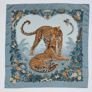 Hermes "Jungle Love" 90 cm silk scarf