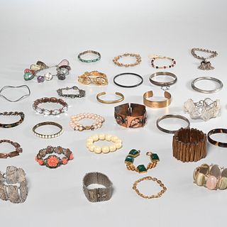 Group vintage bracelets, incl. sterling & signed