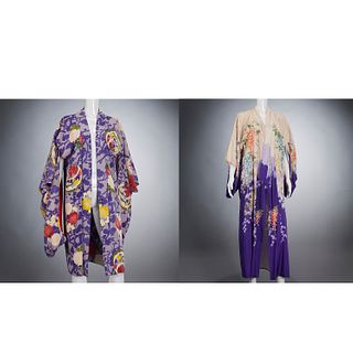 (2) Japanese kimono style robes