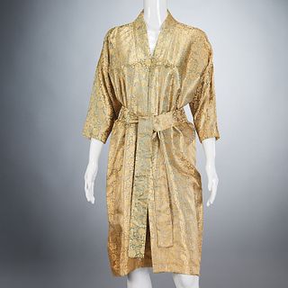 Japanese kimono style robe with embossed flowers