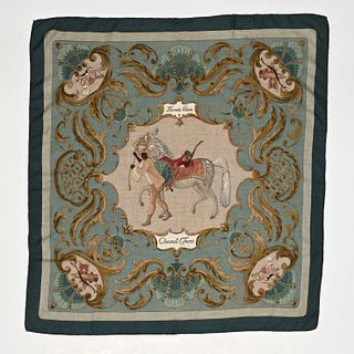Hermes "Cheval Turq" cashmere silk scarf