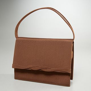 Gucci brown linen evening bag