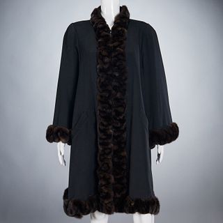 J. Mendel Paris mink trimmed cashmere coat