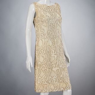 Greek silk and tulle embellished cocktail dress