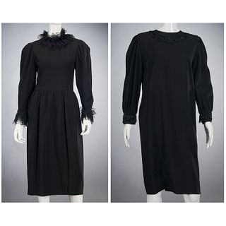 (2) black cocktail dresses
