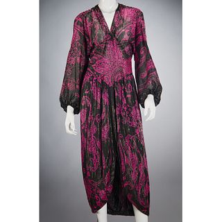 Lanvin Paris silk hostess gown