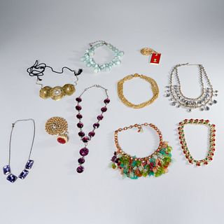 Group (10) costume statement necklaces