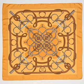 Hermes "Eperon d'Or" 90 cm silk scarf