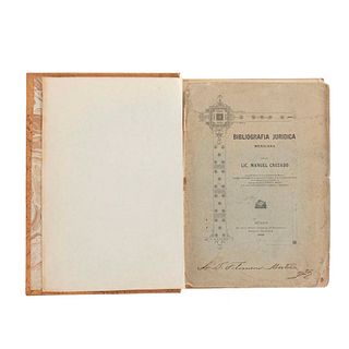 Cruzado, Manuel. Bibliografía Jurídica Mexicana. México, 1905. Con dedicatoria del autor.