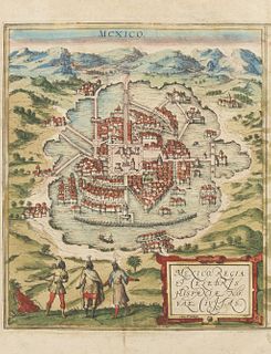 Braun, Georg - Hogenberg, Frans. Mexico Regia et Celebris Hispaniae Novae Civitas / Cusco, Rengi Peru in Novo Orbe... Cologne,1572.