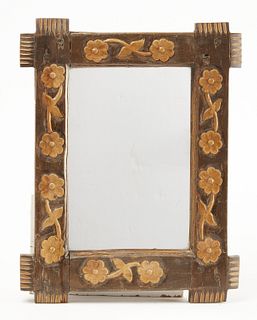 Carved Folk Art Mirror