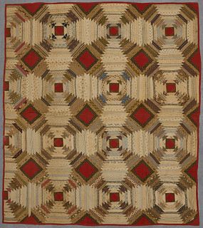Lot of 4 Log Cabin Quilts