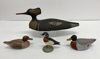 Four Miniature Bird Carvings