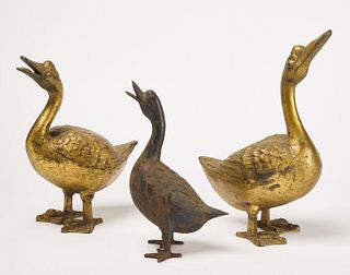 Three Japanese Iron Ducks