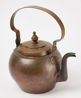 Large Early Copper Kettle