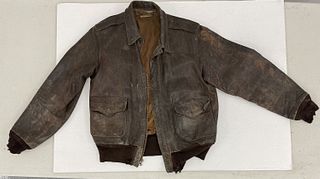 WWII Brown Leather Bomber Jacket