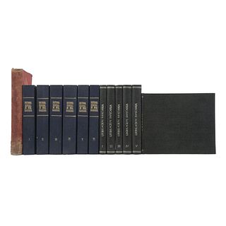 Caja de libros, varios títulos. Historia General de la Real Hacienda / Legislación Bancaria / México. 32 Vistas de fotografías...Pzs:13