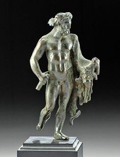 Gallo-Roman Bronze Bacchus Figure w/ Thyrsus, ex-Arte