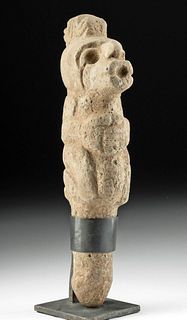 Maya Stone Kneeling Monkey Figure