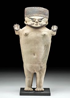 Large Chancay Cuchimilco Pottery Standing Female Figure