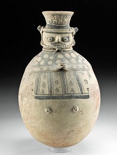 Chancay Pottery Figural Jar with Headdress