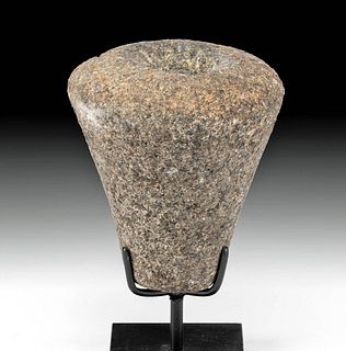 Fine 16th C. Hawaiian Stone Kukui Nut Lamp