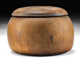 Rare 19th C. Hawaiian Kou Lidded Bowl
