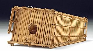 19th C. Micronesian Bamboo Wood & Sennit Fishing Trap
