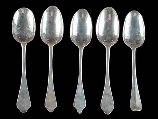 18th C. English Silver Spoons - Dog-Nose & Table (5)
