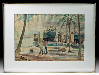 Framed William Draper Painting - WWII Sailors