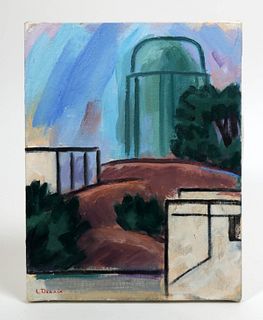 L. Dennis Painting - "McLaren Park, Water Tower" 2001