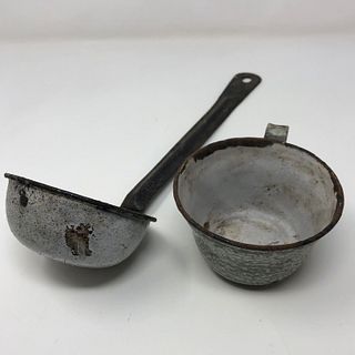 VINTAGE ladle AND  drinking cup SET (2) pieces