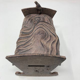 Antique cast iron rock-a-bye-baby COIN BANK