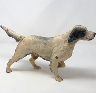 POINTER DOG IRON hand painted STATUE/ Very Heavy