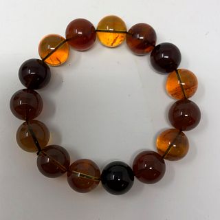 Amber mixed color / various species bracelet   /