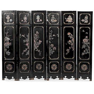 Chinese Lacquered Room Screen 