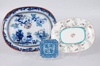 English Porcelain and Ironstone Platters, Plus 