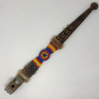 COLORFUL beaded peace pipe