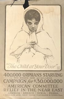 Rare Poster  The child at your door" 400,000 orphans