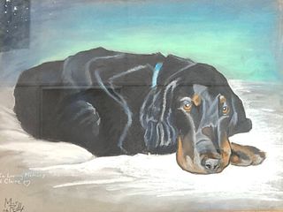 Signed Mack Rodly? Watercolor painting of a dog