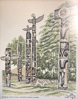 Dave Major Inca lithograph 1979 / Totems of Staley